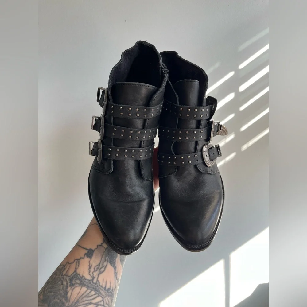 Musse and Cloud Black Buckle Ankle Boots Size 40 - Picture 5 of 14